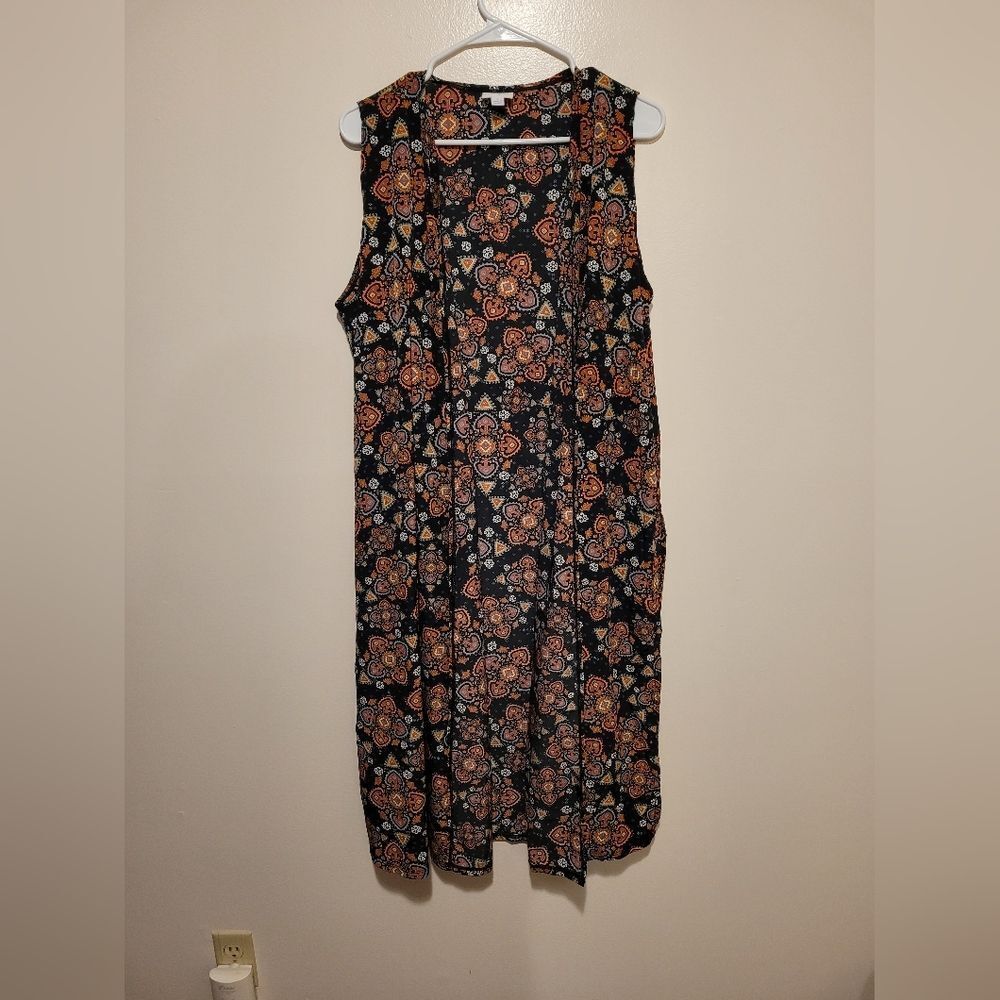 Lularoe Bright Geo Floral Coverup Long Duster